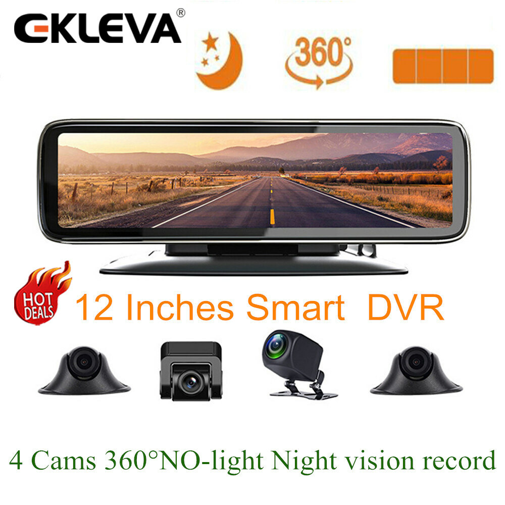 12″ 360° Car DVR 4 Camera Record Touch Screen 4 View Display Dash Cam 4 Channel