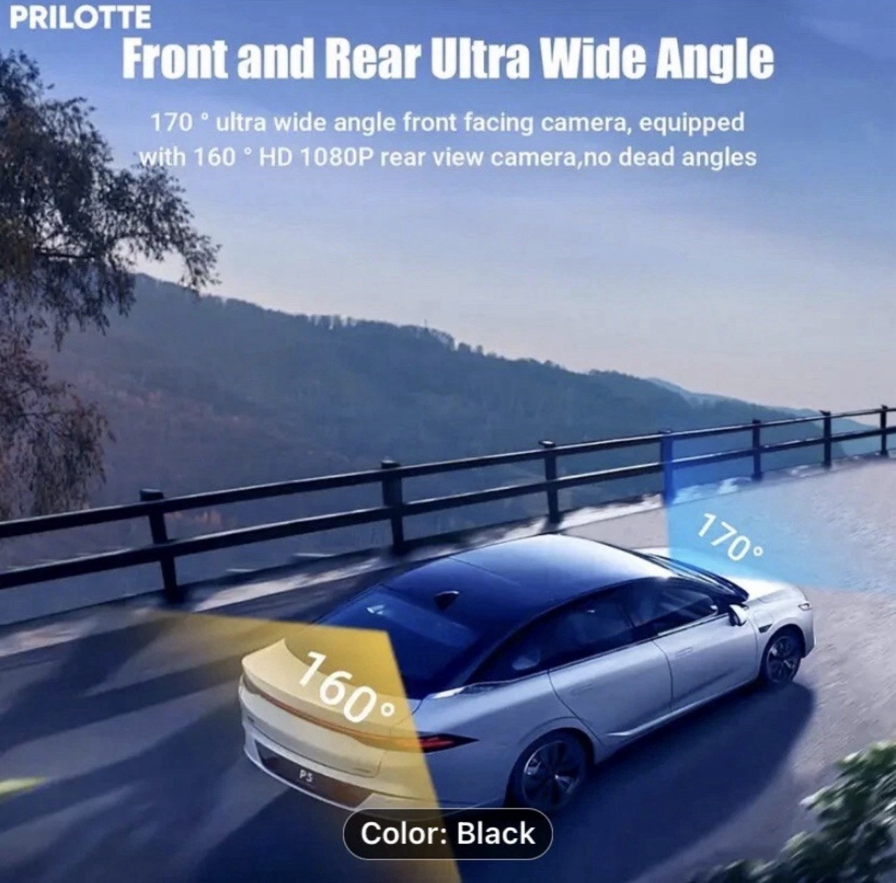 Three Channels 4K Dash Cam 8MP HD Cameras Video 2.0″ Display 32gb Storage