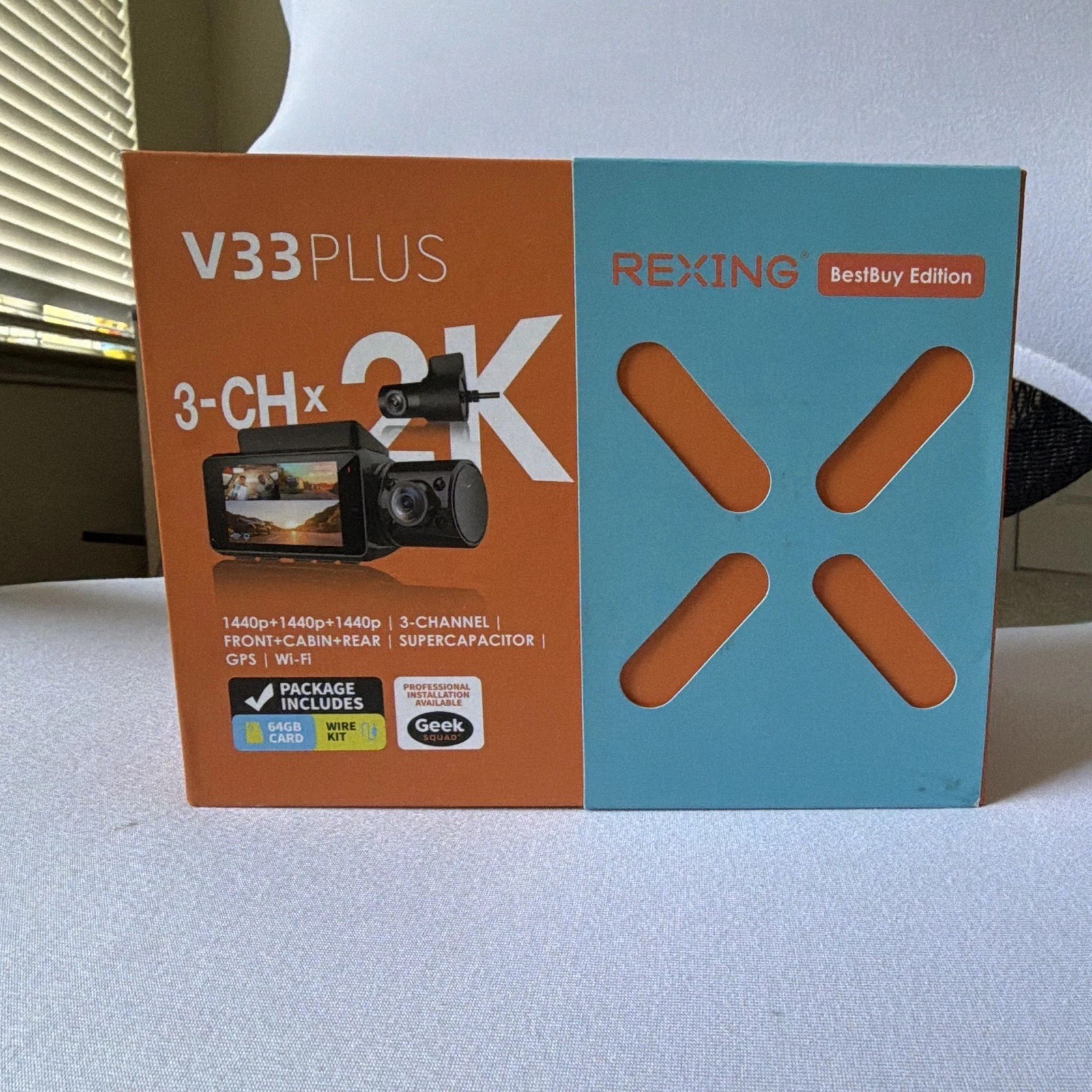 Rexing V33 3 Channel Dashcam – Black (BBY-V33)
