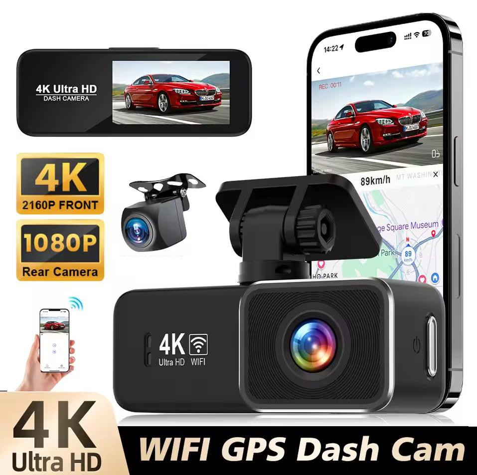 Ultra HD 4K WIFI Dash Cam Front And Rear GPS Night Vision Car DVR Video Recorder