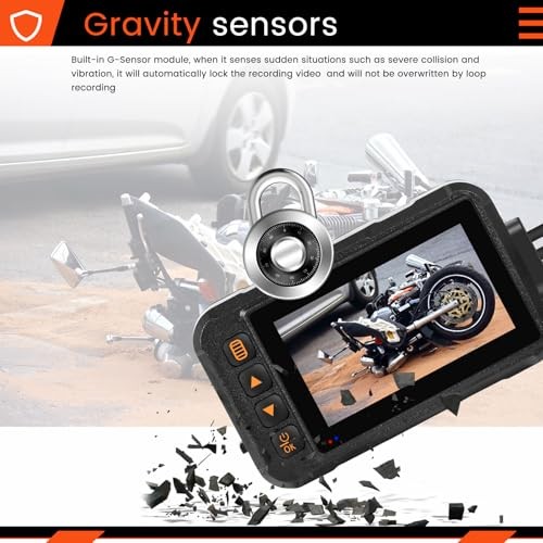 Motorcycle Dash Cam Front and Rear, IP67 Waterpoorf Dual Dash Camera with