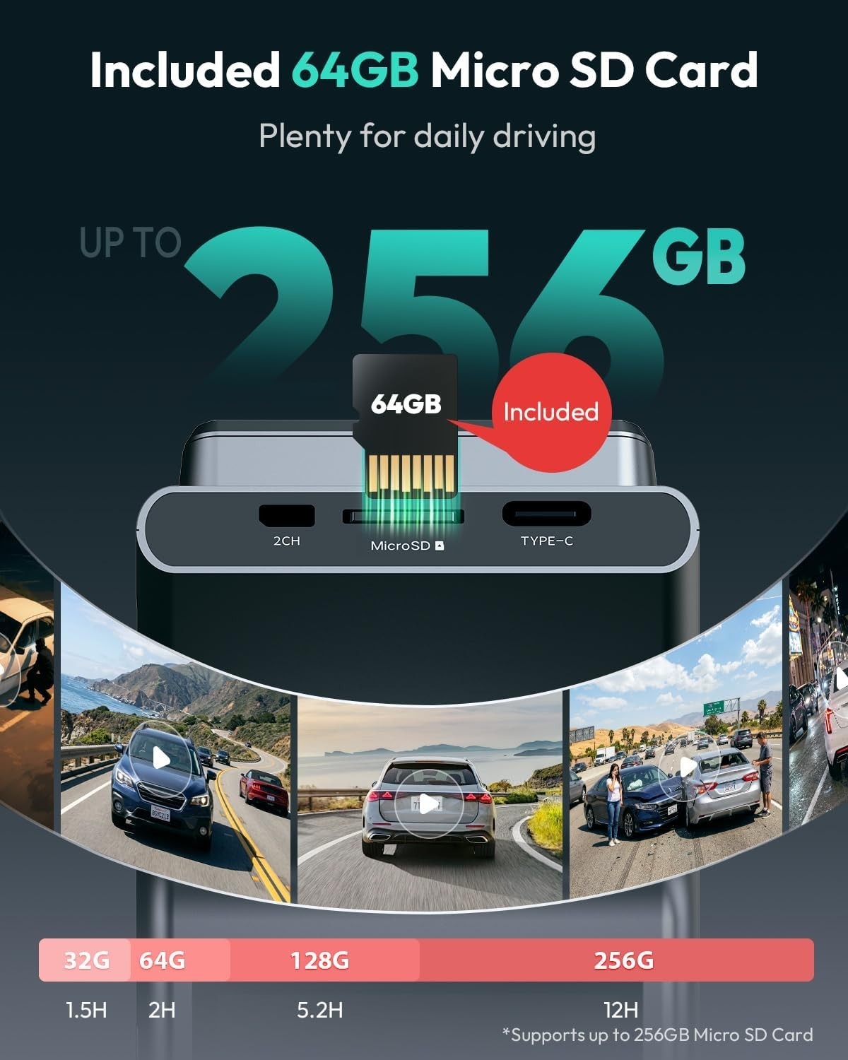 G300 Plus 4K STARVIS 2 Dual Dash Cam Front and Rea