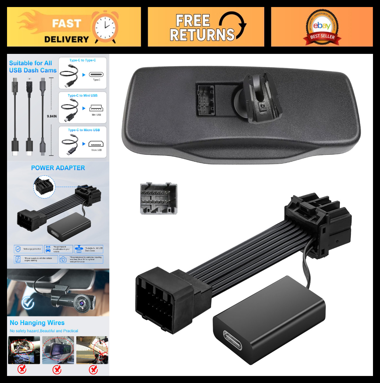 Custom 16 Pin Dashcam Power Adapter for GM Vehicles – Acadia, Escalade, Silverad