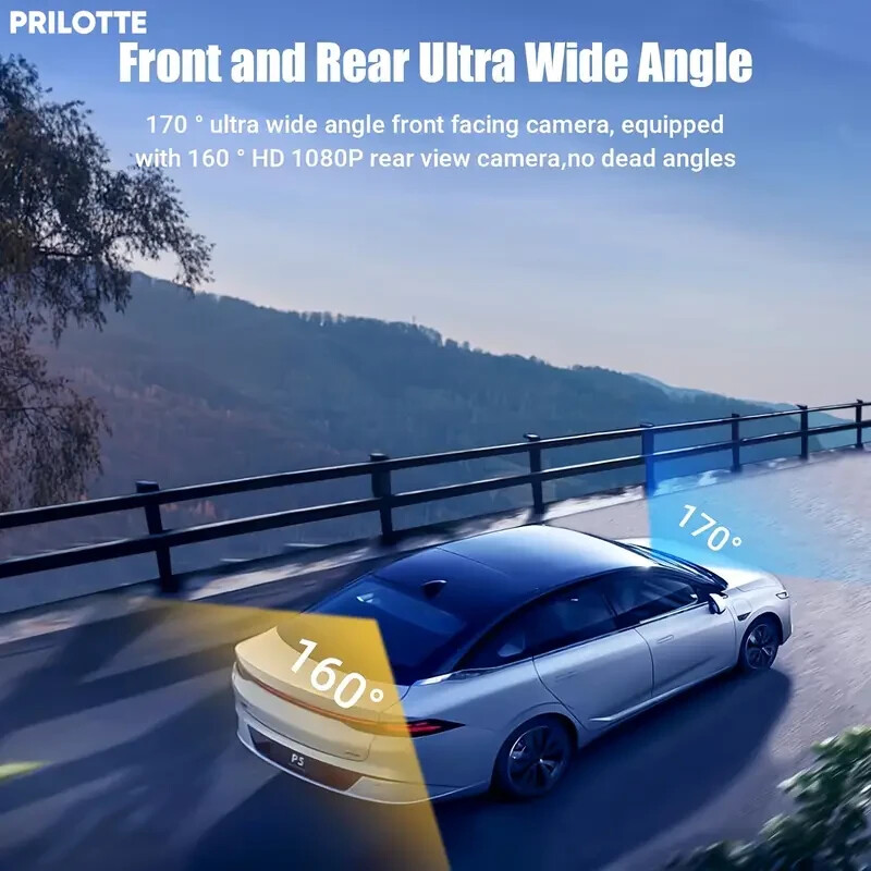 PRILOTTE Dash Cam – Front 4K UHD and Rear 1080p Camera With Free 32GB SD Card