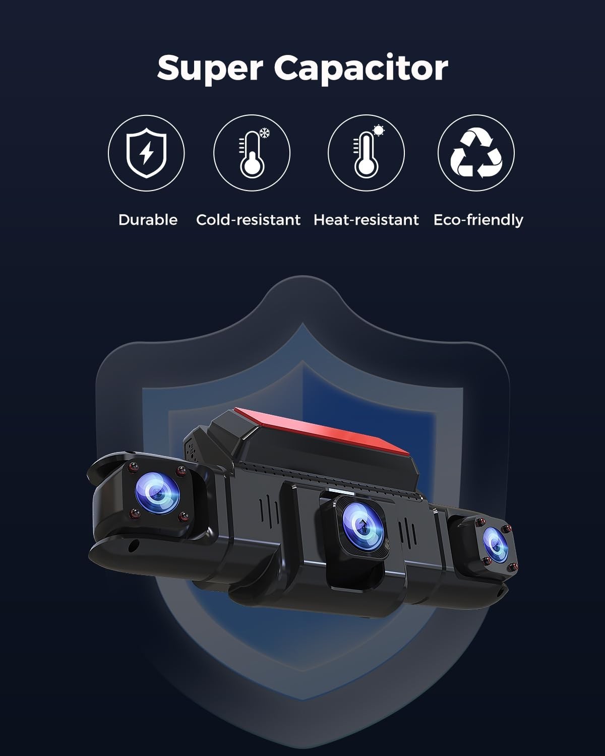 360° 4-Channel Dash Cam with Night Vision, GPS, WiFi, 160° Wide Angle, 128GB Car