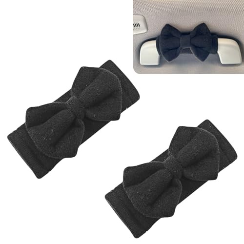 2PCS Car Inside Roof Handle Covers, Cute Bow Car Accessories Inside Door Black