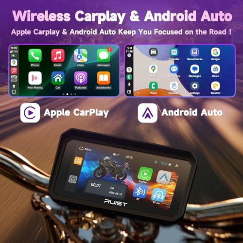 Motorcycle Wireless Carplay Screen 6.1in IP67 GPS