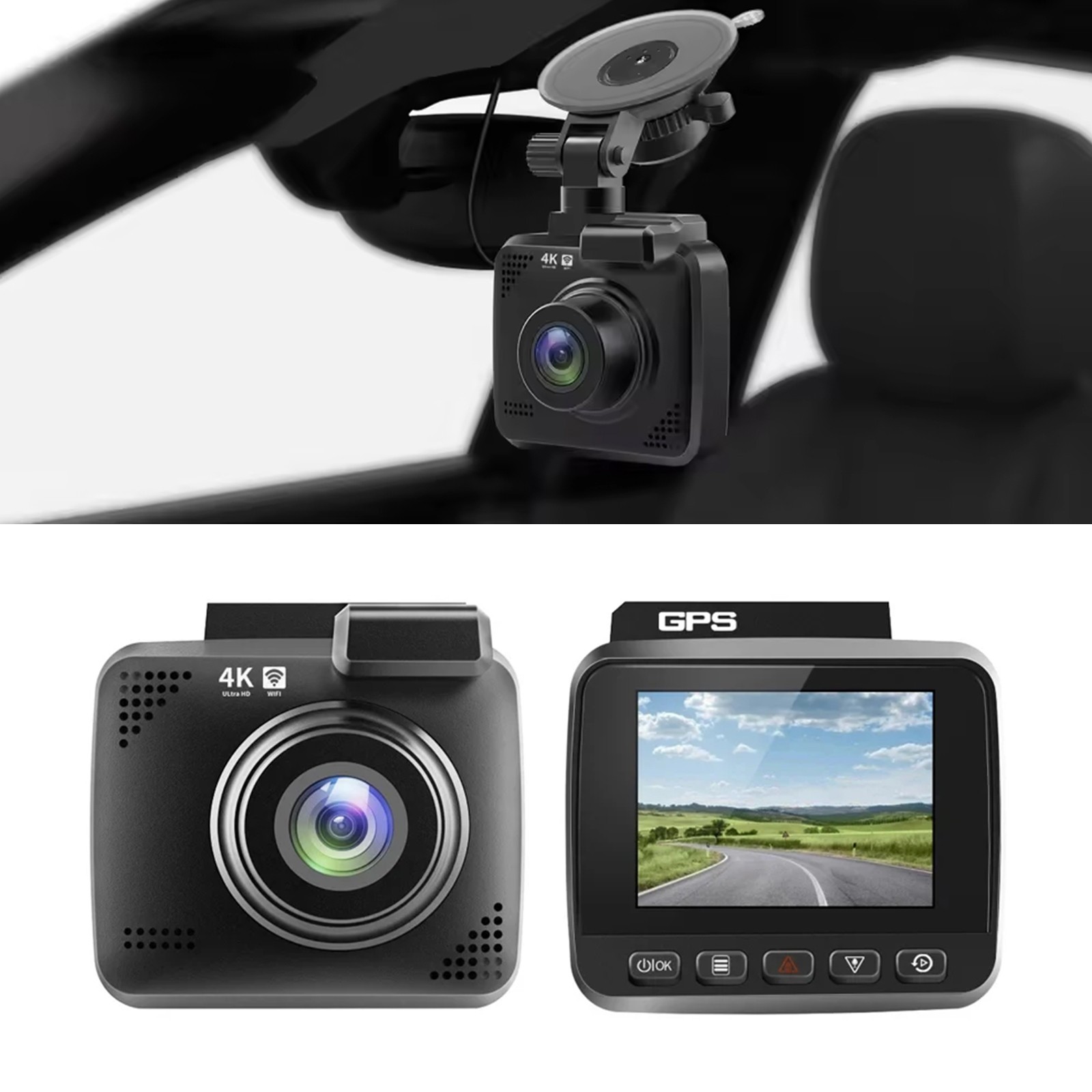 3.0″ IPS 4K HD Car DVR G Sensor Night Vision GPS WiFi Dash Cam Driving Recorder