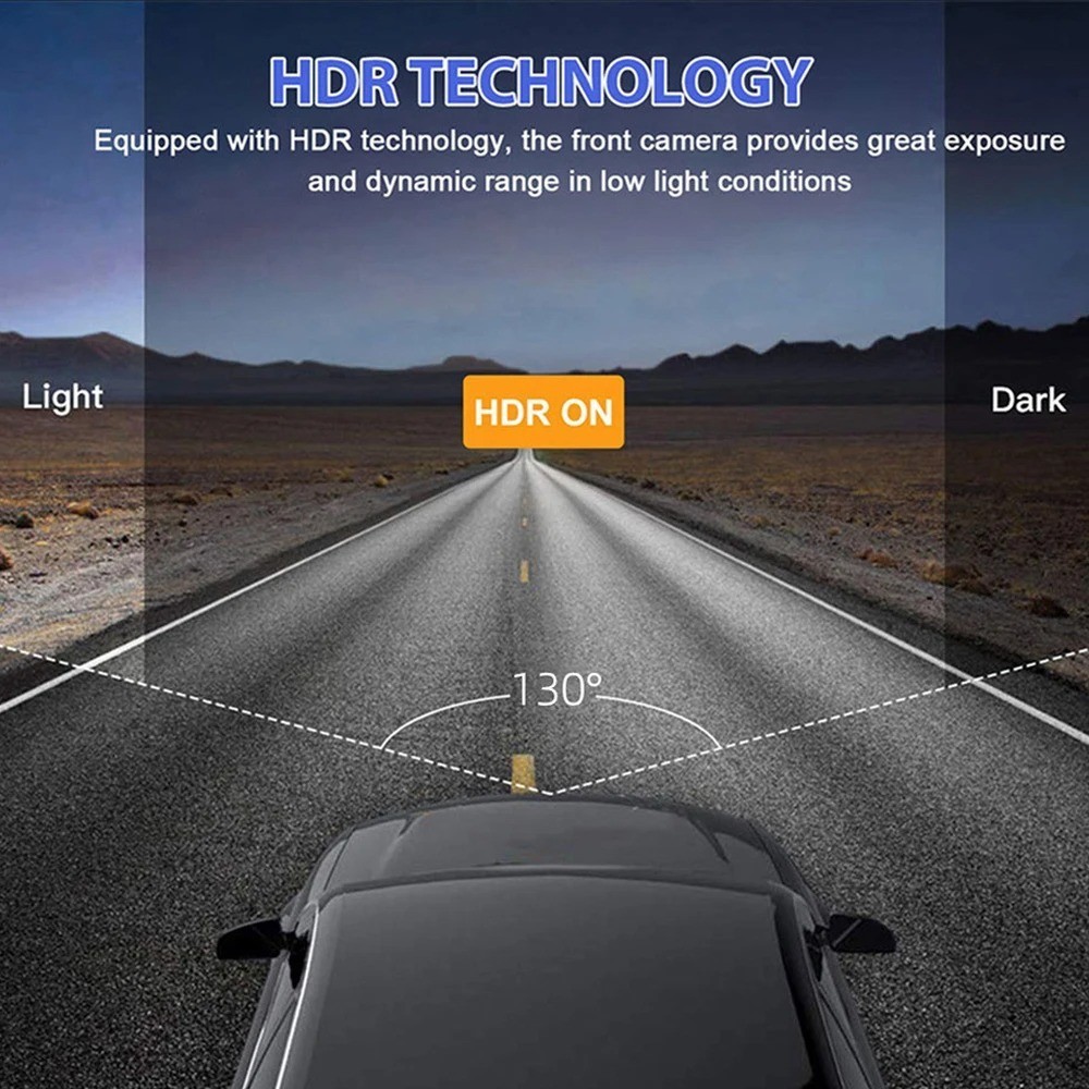 HD 1080P Triple Camera Dash Cam DVR Recorder with Night Vision & Loop Recording
