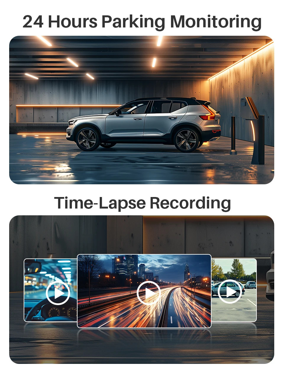 2K MINI 3 Pro Cameras for Car DVR Tiny Dash Cam 24 Parking Auto Video Recorder