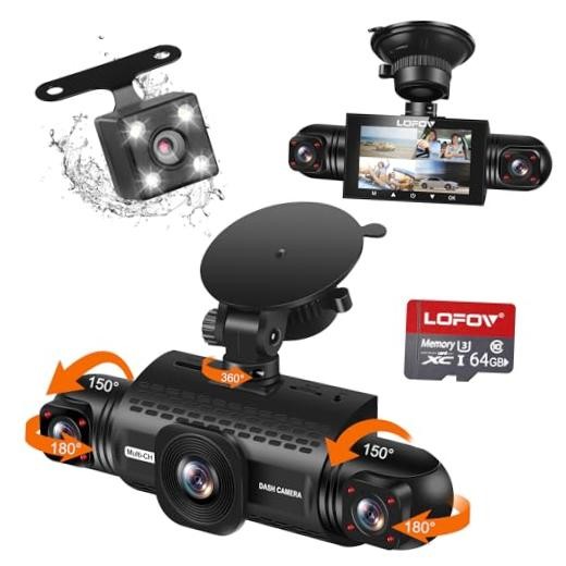 4 Channel Dash Cam 360° View 5G WiFi & APP Control, 2K Front and 3.16 inch
