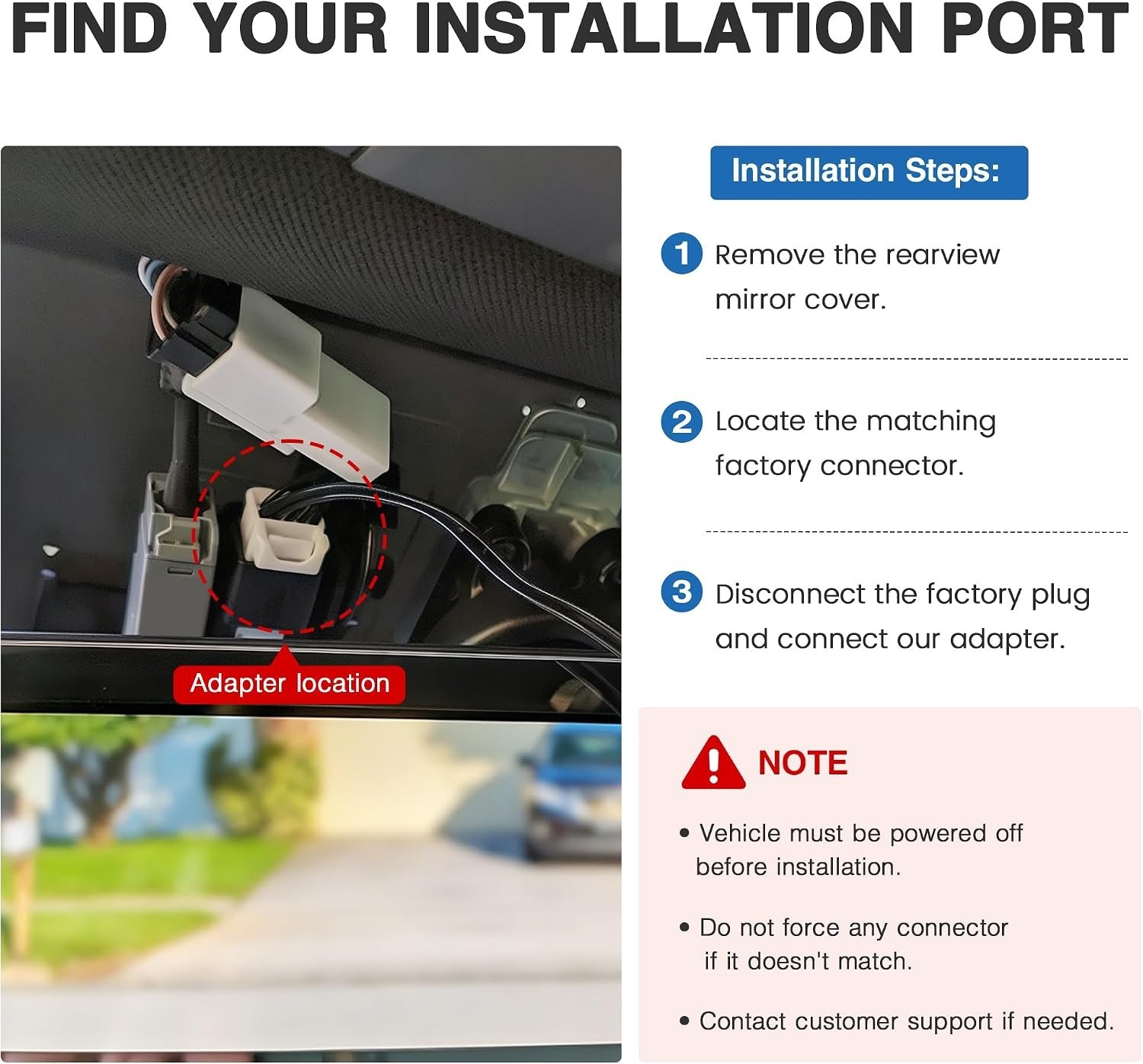 Hidden Dashcam Power Supply for Auto-Dimming Mirror