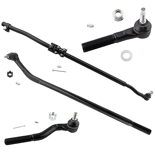 (Set of 4) Front Inner & Outer Tie Rod Ends Drag Link LH RH Fit for Jeep