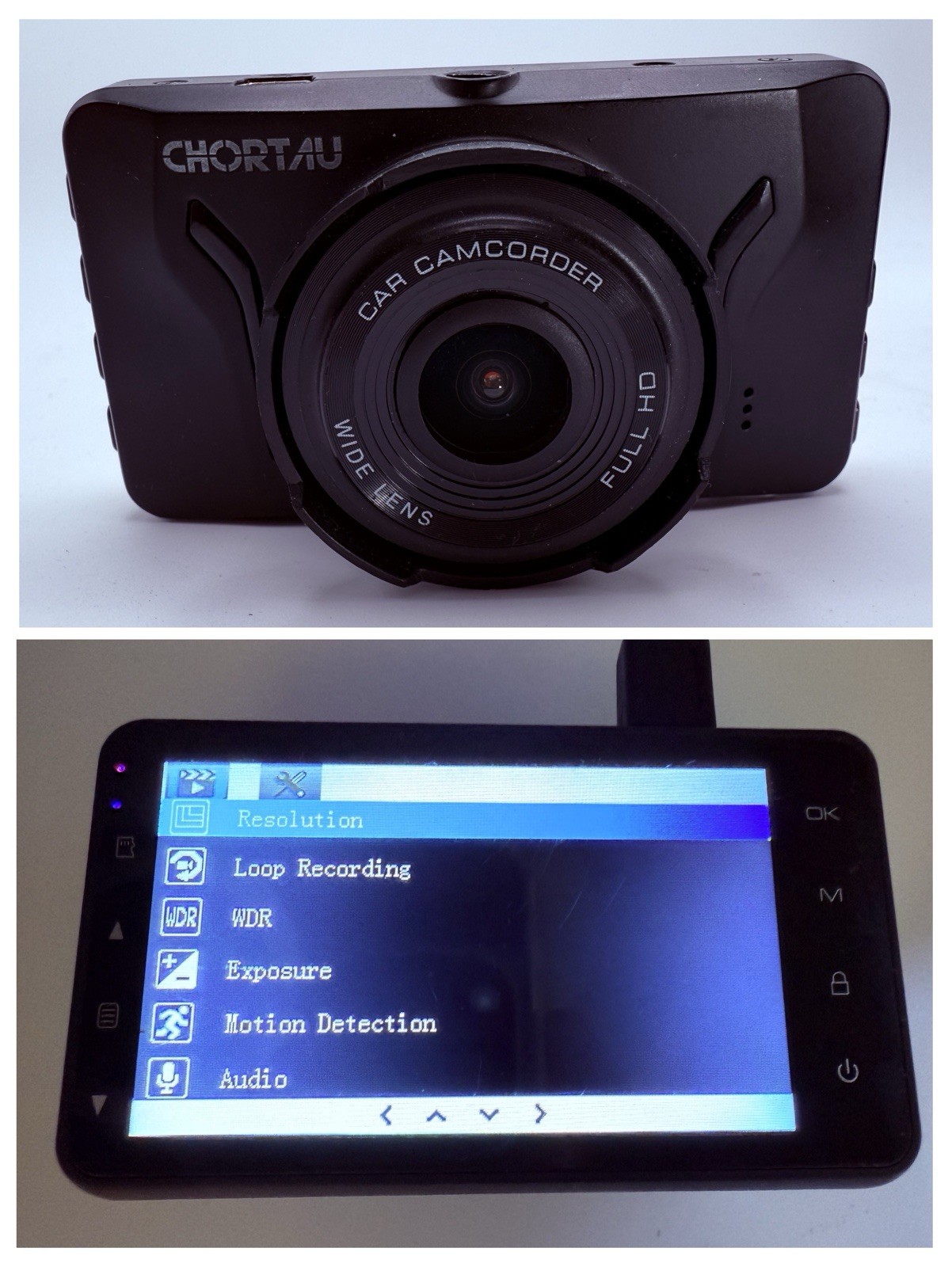 CHORTAU Dash Cam B-T19 1080P FHD Car Dash Camera Works Great. Cord Repaired