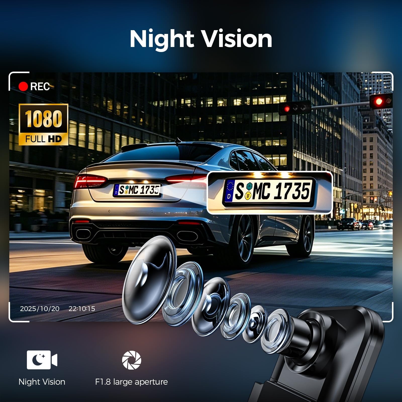 Mirror Dash Cam,Rear View Mirror Camera 10”, 1080P FHD Full Touch Screen Das…