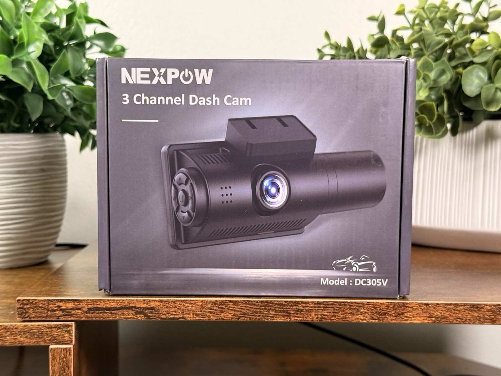 NEXPOW DC305V 3 Channel Dash Cam 1440P Front 1080P Rear Open Box