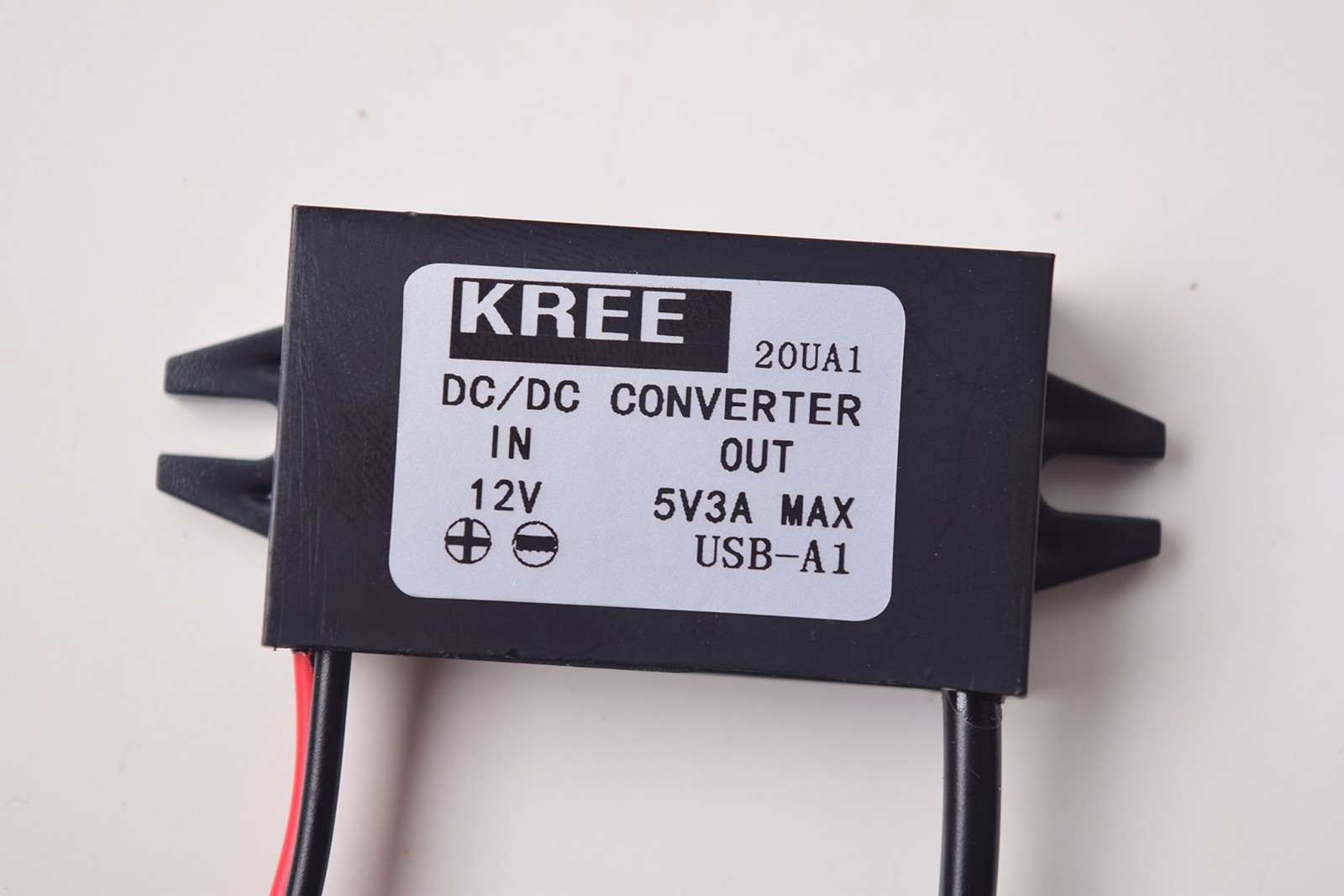 Car Hard Wire Charger, 12V to 5V Dual USB Female Port Black DUSB