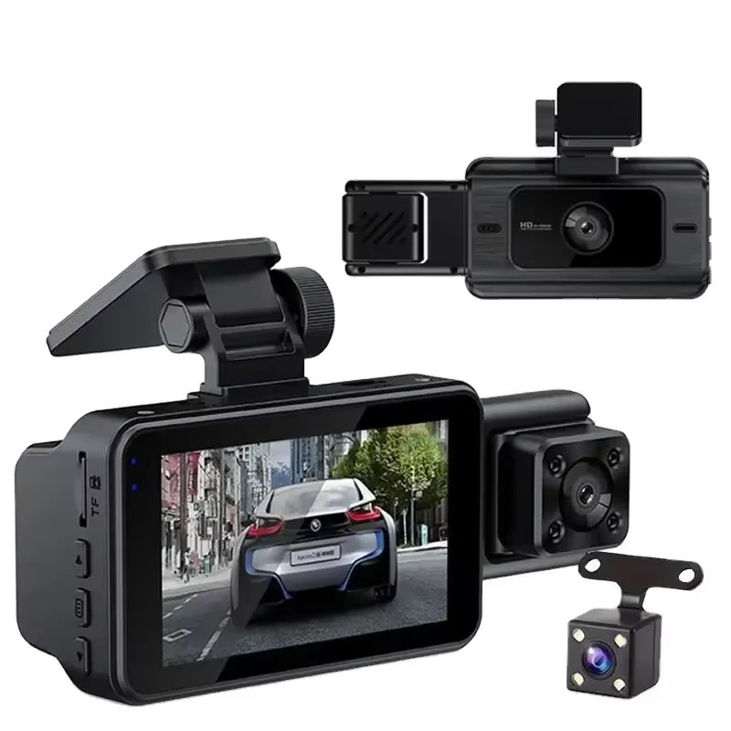 3 Channel WiFi Dash Cam 1080P Front Cabin Rear Camera Parking Monitor G-Sensor