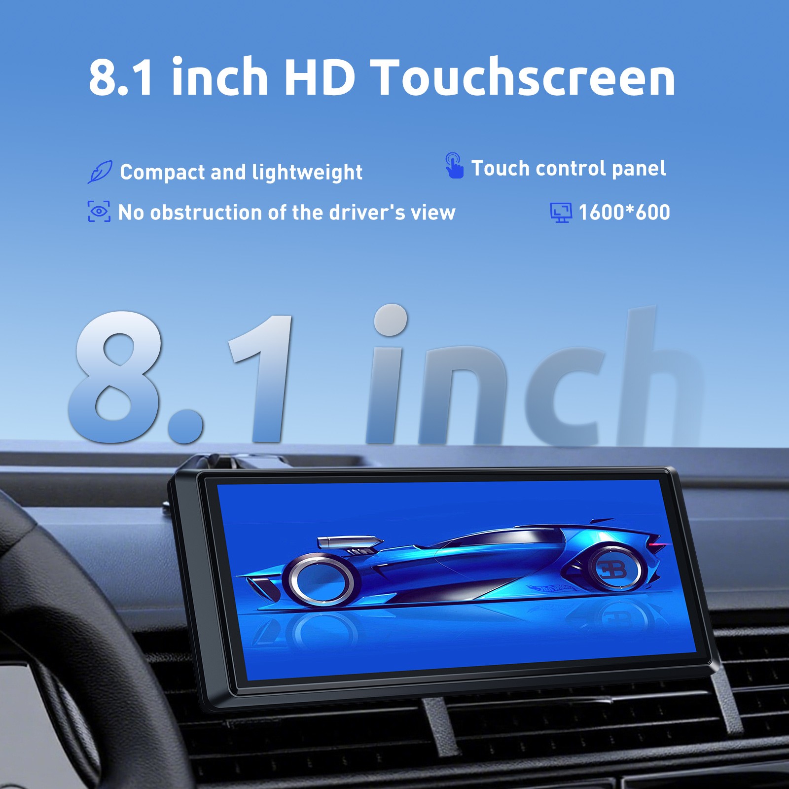 Touch Screen Dash Cam 10″ 1080P Dual Lens Car DVR Recorder Front and Rear Camera