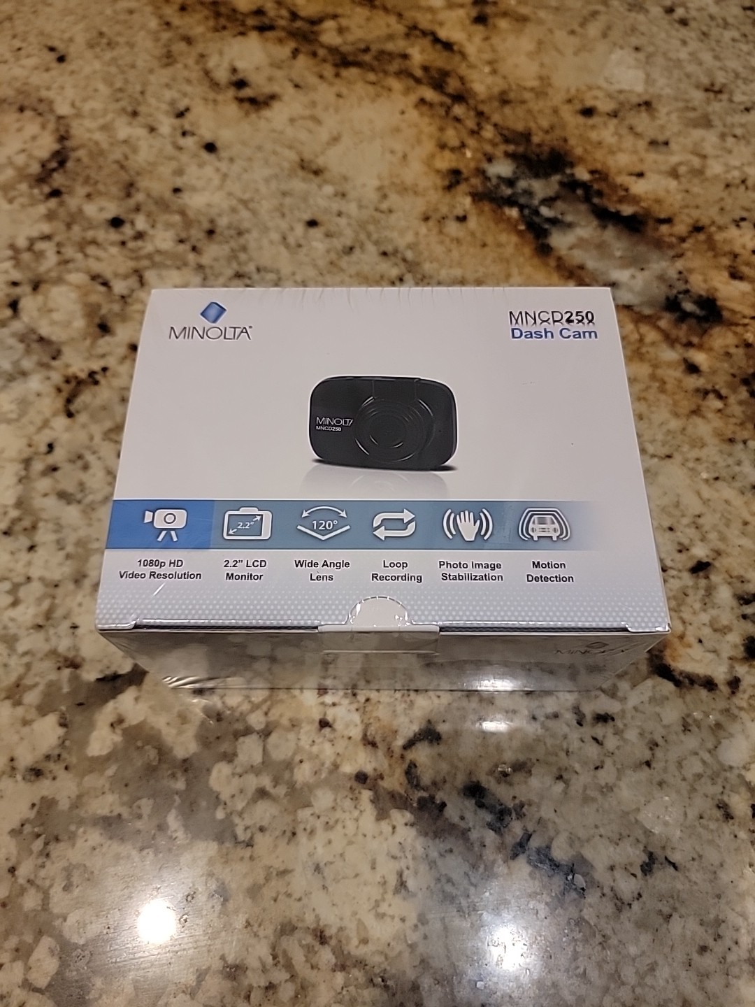 New Sealed Minolta MNCD250 Full HD 12MP 2.2″ LCD Screen Dash Cam #MNCD250-Black