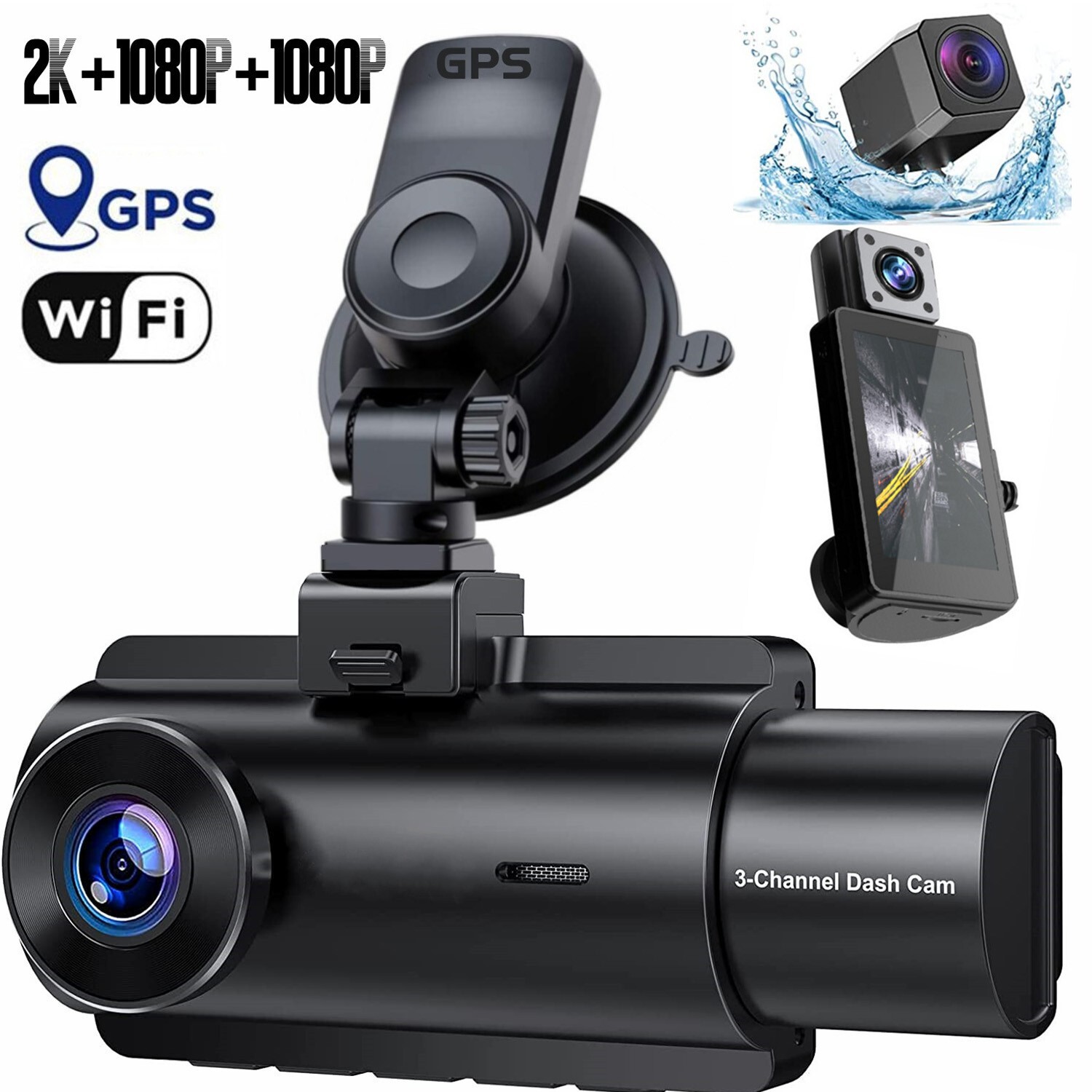 4K-1080P Smart HD Night Vision GPS WiFi Dash Camera Car DVR Built-in G Sensor