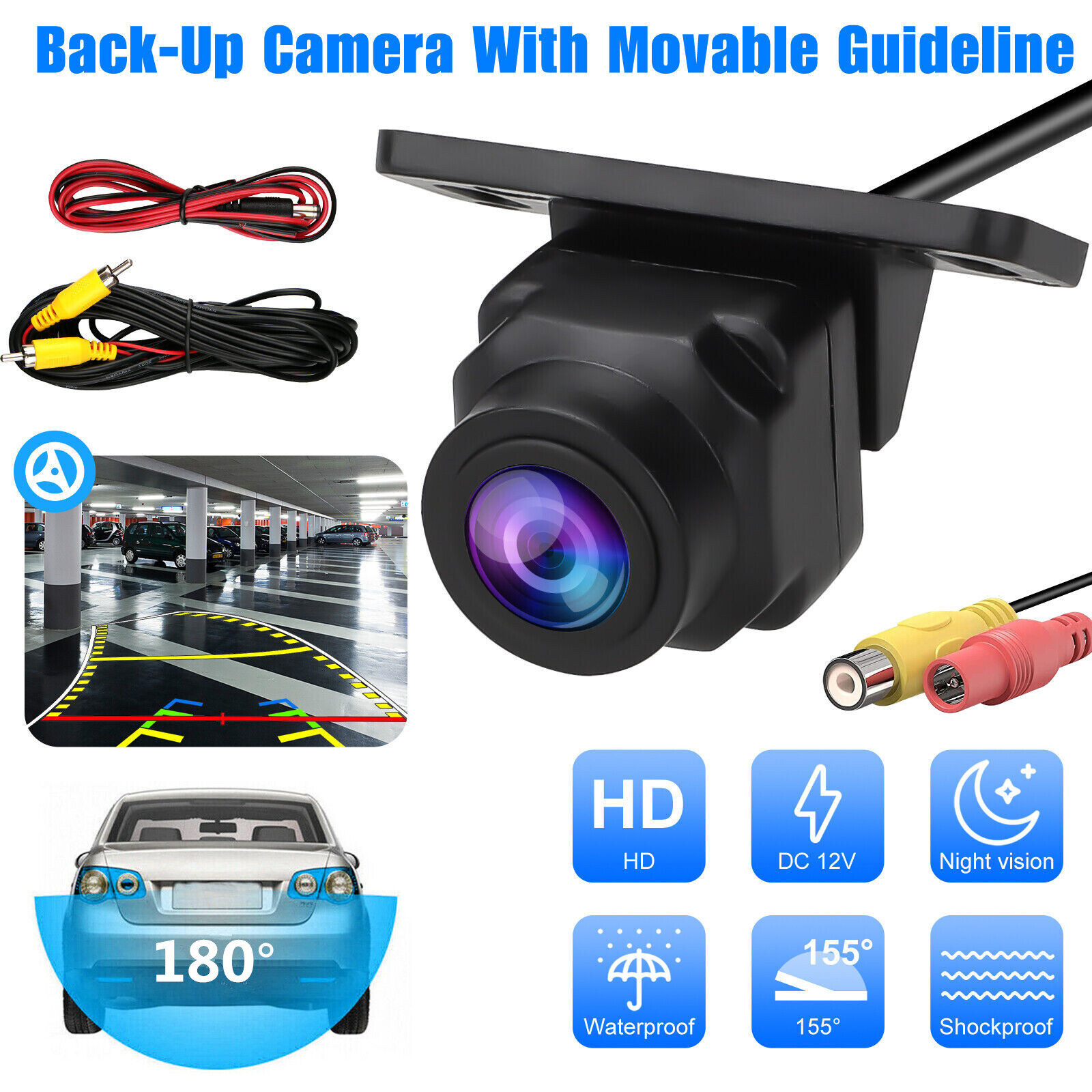 Car Rear View Backup Camera Reverse Parking Waterproof CMOS Night Vision 1080P