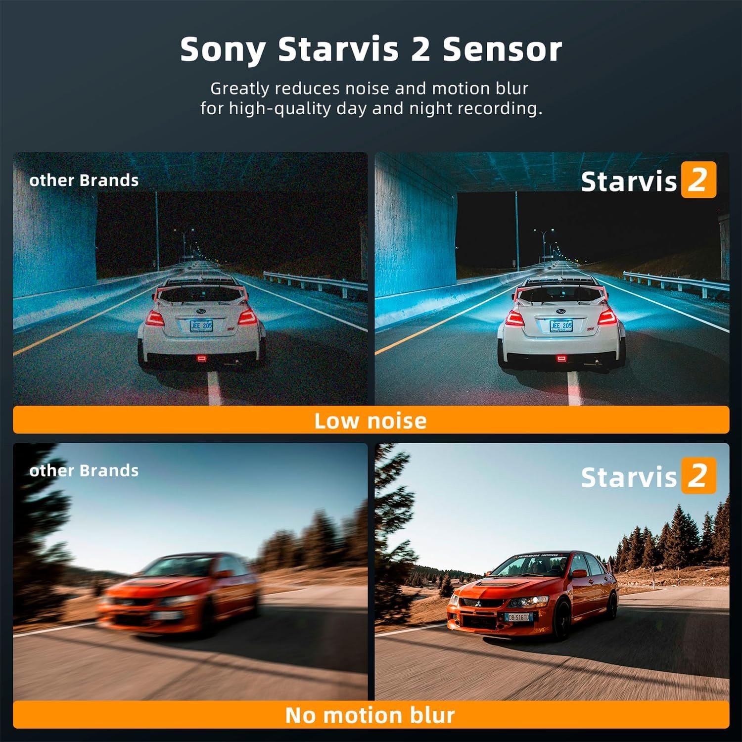 4K 3 Channel Dash Cam Front Rear Inside, STARVIS 2 HDR Sensor