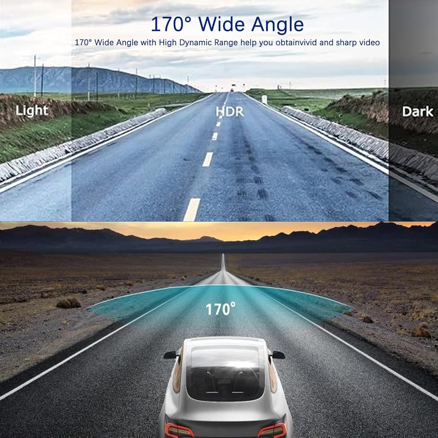 3.16 Inch IPS Dual Dash Cam for Cars – Seamless Loop Recording & 24H Monitoring