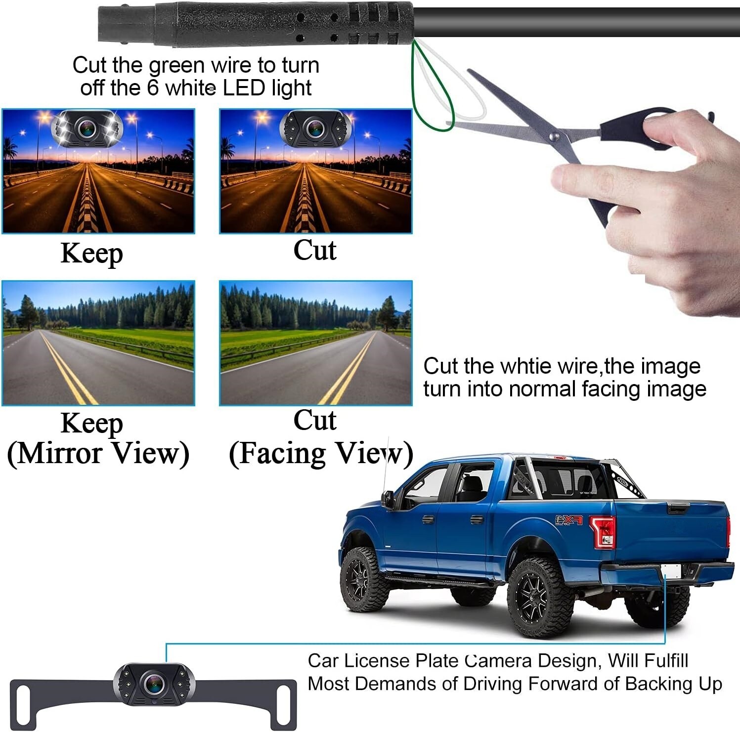Cámara de visión trasera con visión nocturna y monitor para coche y camión NUEVO