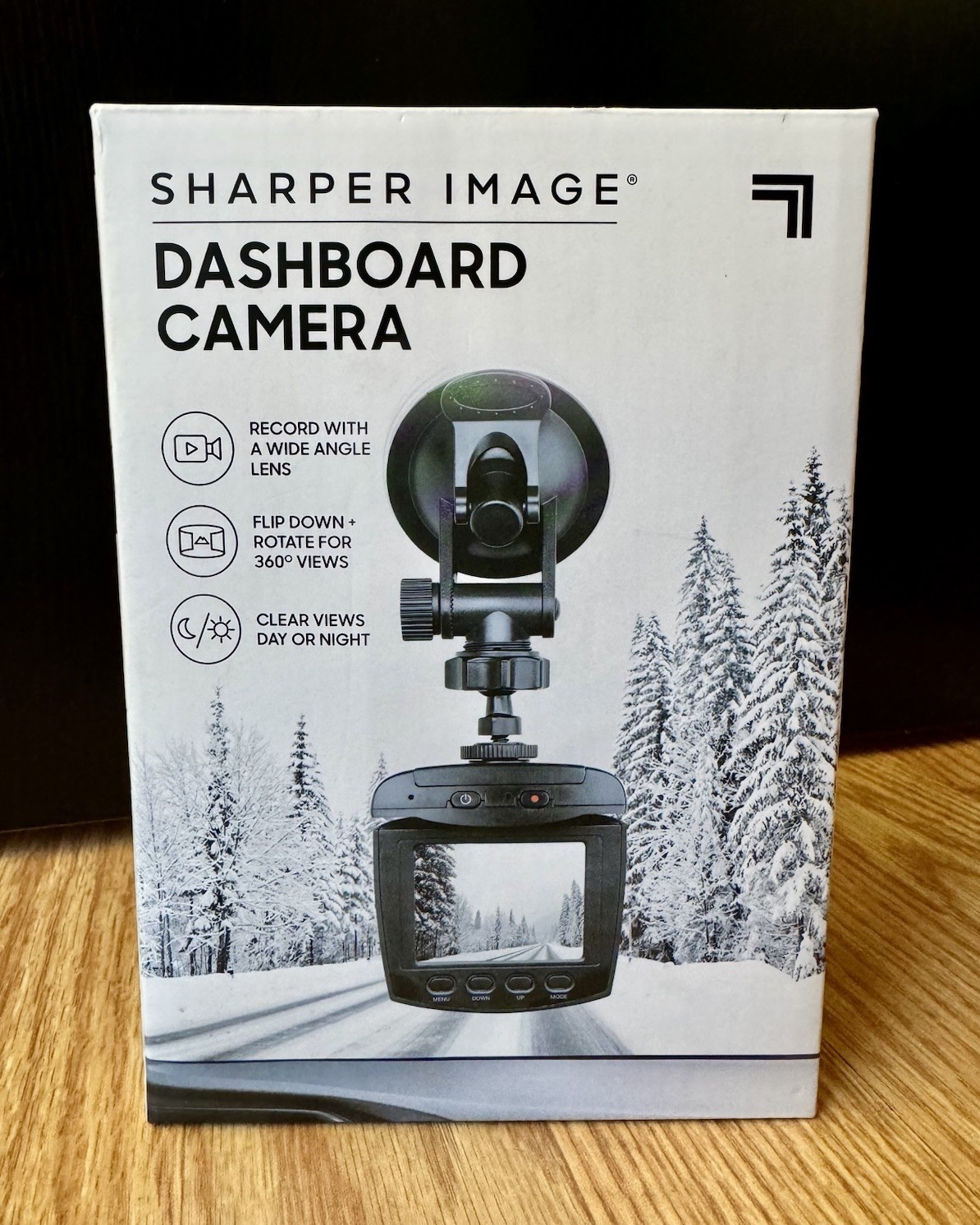 Sharper Image Dashboard Camera Wide Angle 360 Night Vision Windshield Mount
