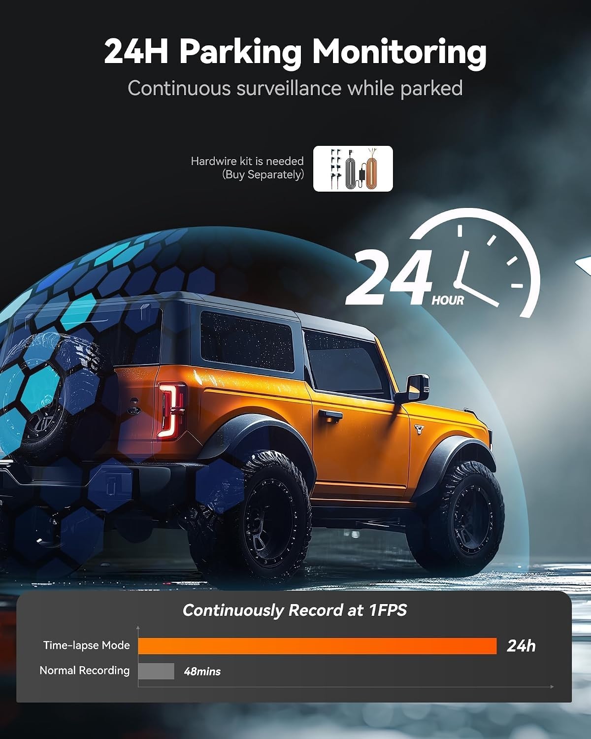 12″ 4K Rearview Mirror Dash Cam with Superior Night Vision & Wi-Fi Connectivity