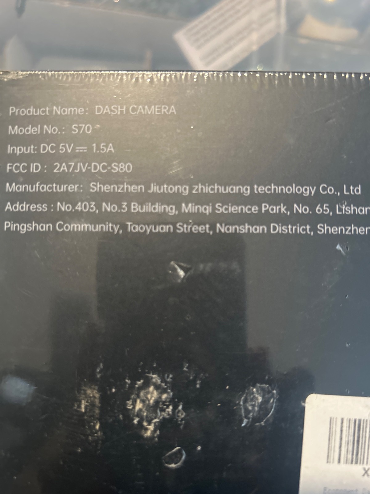 dash cam front and rear S70