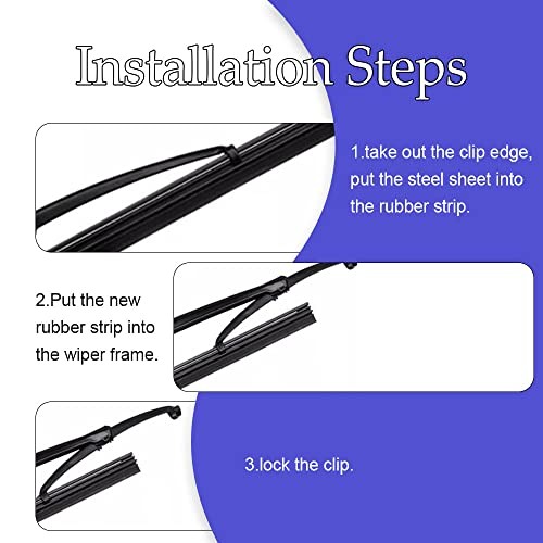 4PCS Wiper Blade Refill, 26 inch DIY Adjustable Universal Replacement 26 INCH