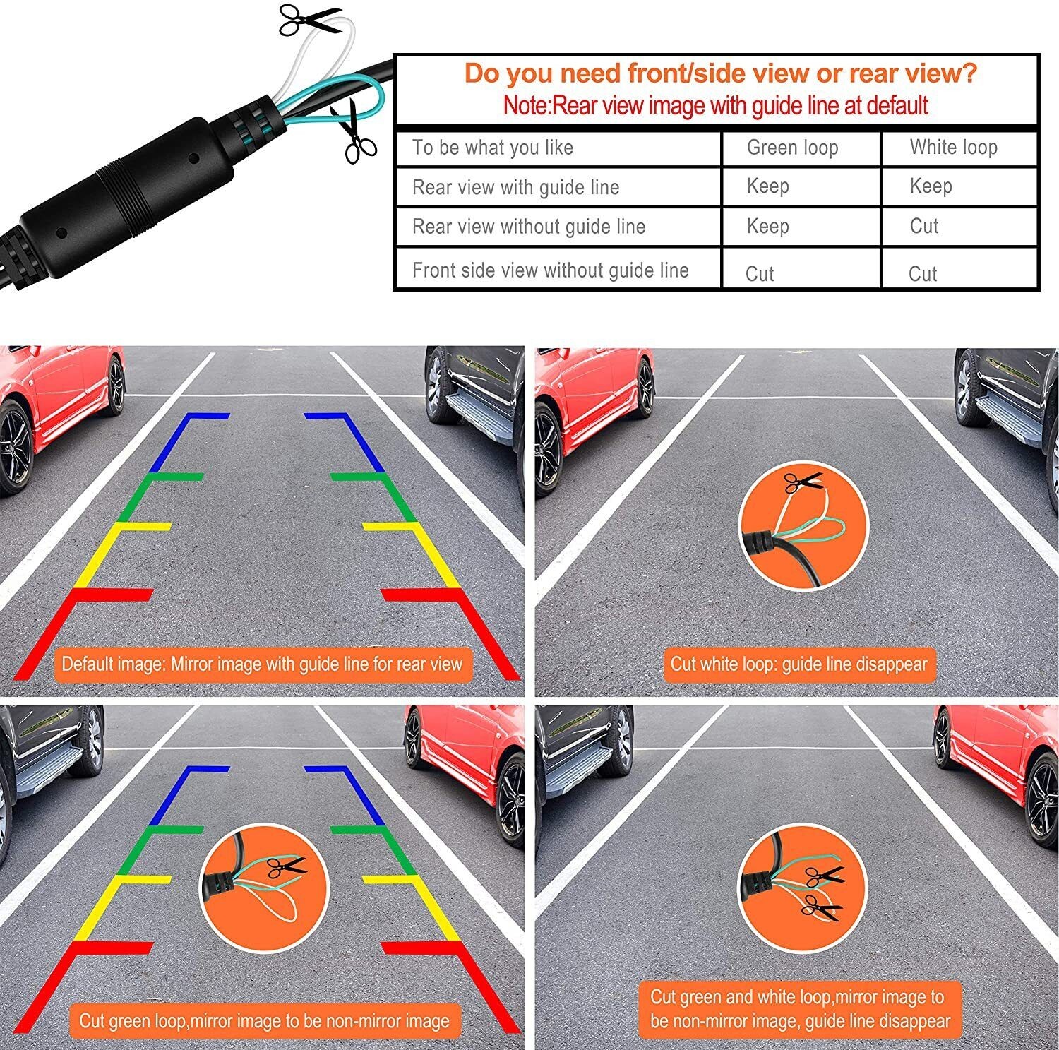 170º CMOS Car Rear/Front/Side View Reverse Backup Parking Cam Camera Waterproof