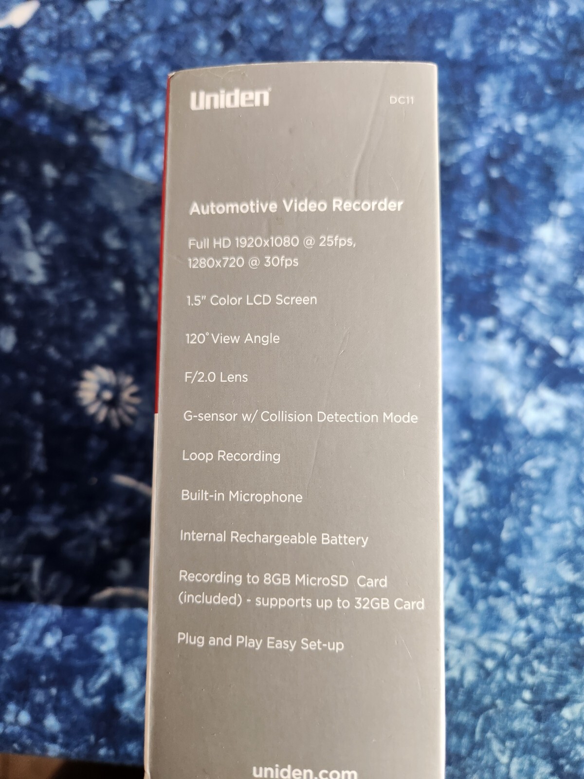 Uniden Automotive Video Recorder DASH CAM 1080p 8GB MicroSD DC11