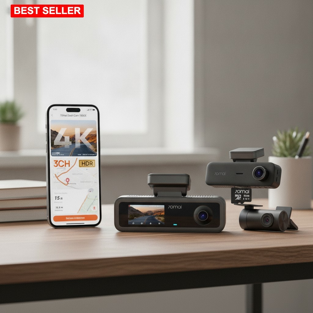Dash Cam 4K Front Rear Inside 3 Channel GPS Wi-Fi Night Vision