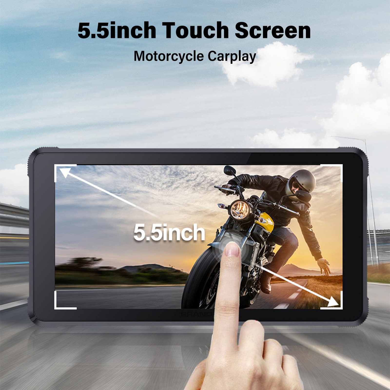 5.5″ GPS Motorcycle Navigator Wireless CarPlay Android Auto Touch Screen + TPMS