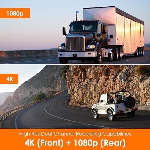 USA V1P SE 4K Dual Dash Cam w/GPS, Wi-Fi & 2pcs-CPL Filter | 512GB Support |