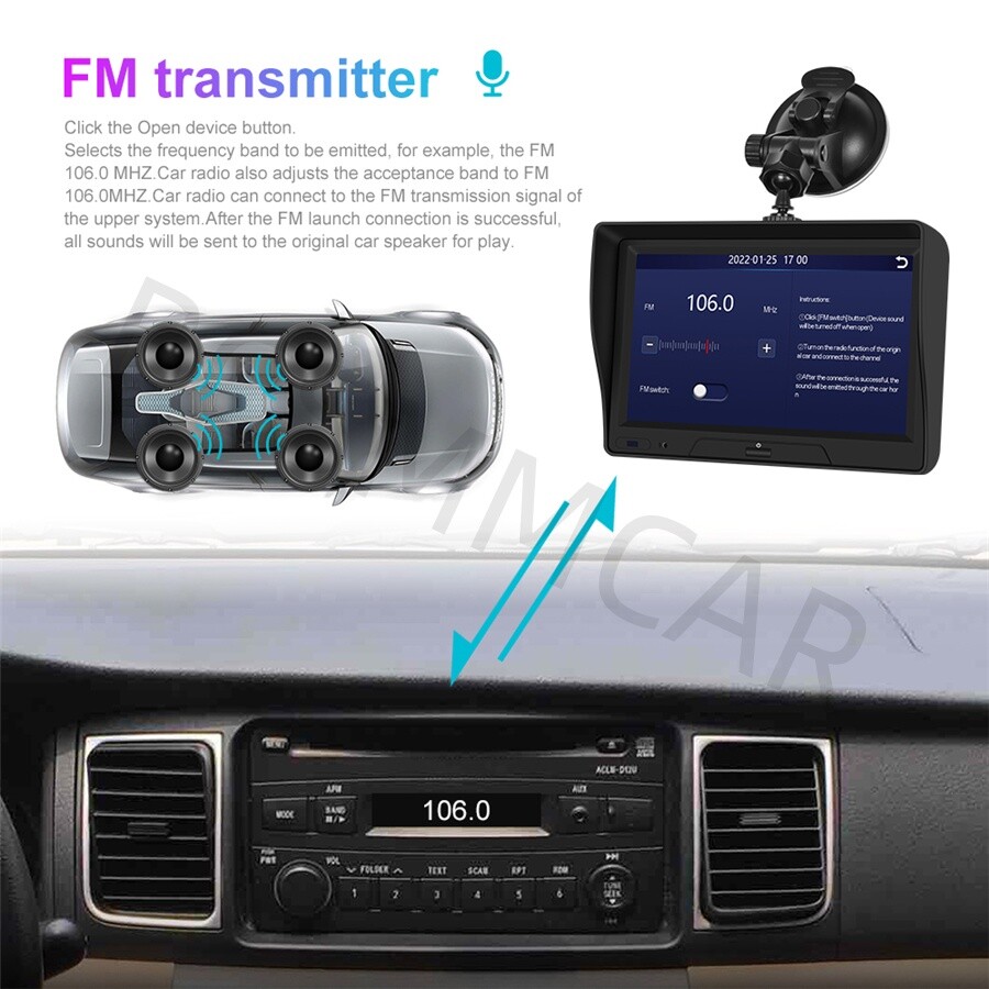 Touch Screen Car Navigation Player Dash Cam Video Recorder For CarPlay G-sensor