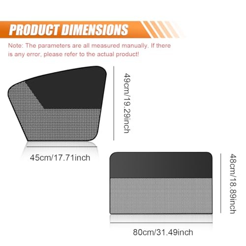 Car Front & Rear Side Window Sunshade, Magnetic Automotive Front & Rear (4PCS)