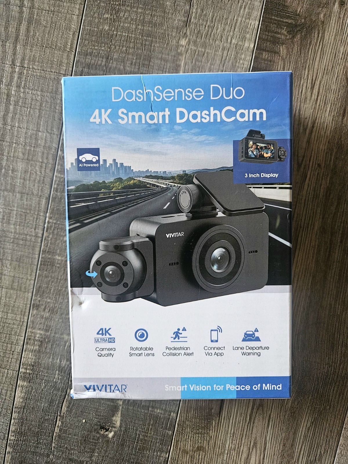 Vivitar DashSense Duo 4K Smart DashCam – Dual Lens AI Powered Car Camera – NEW