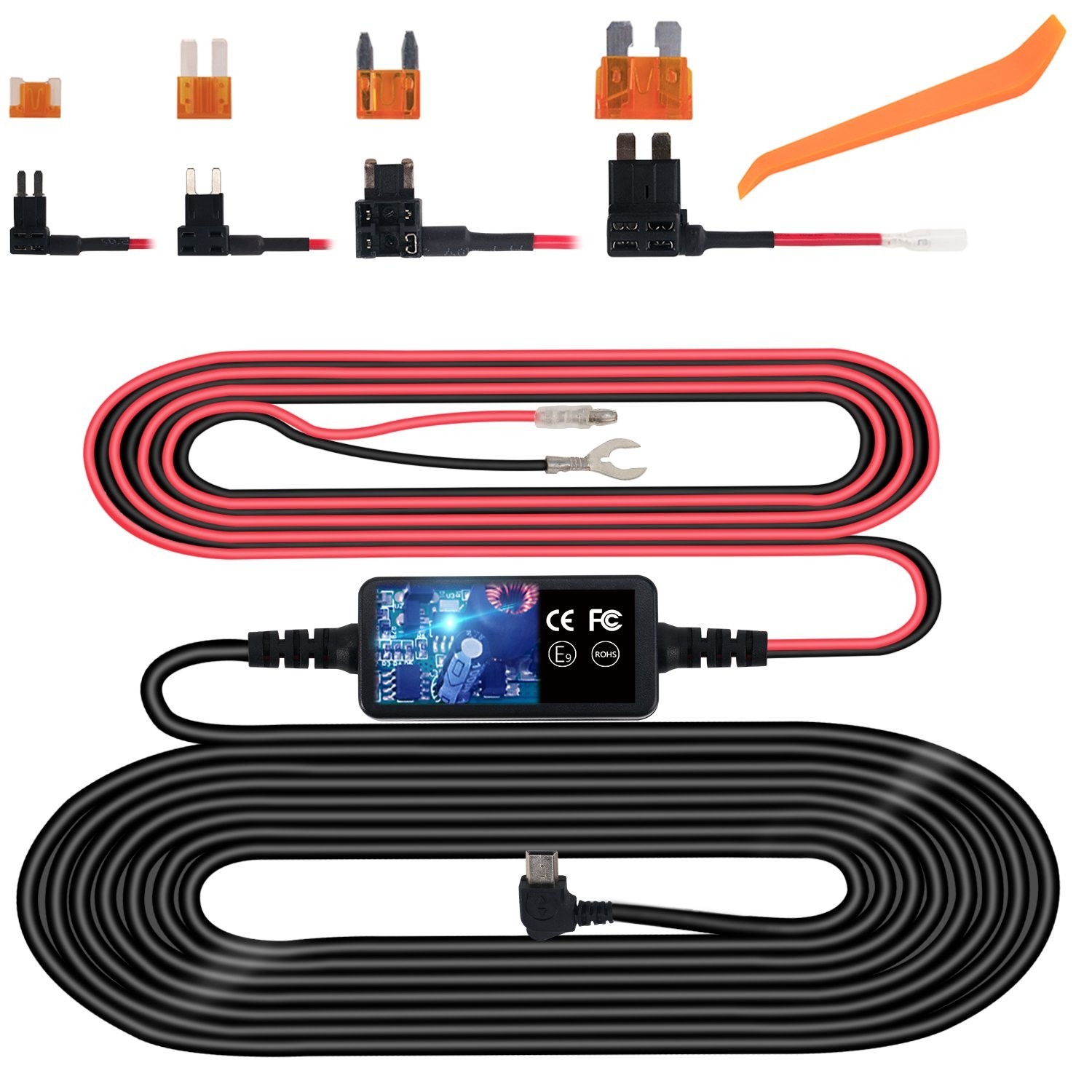 Mini USB Hardwire Kit for Dash Cams – Continuous Power with Protective Features