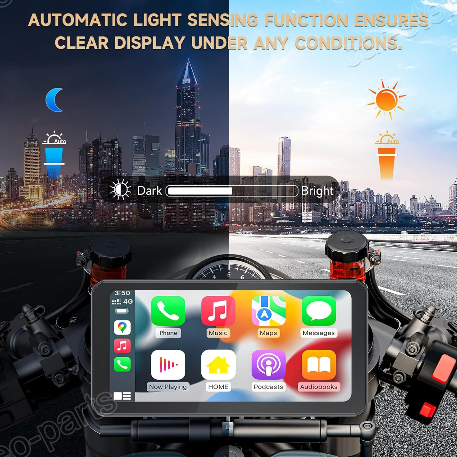 Wireless Motorcycle CarPlay Android Auto 6.3″ Touch Screen GPS Navigation