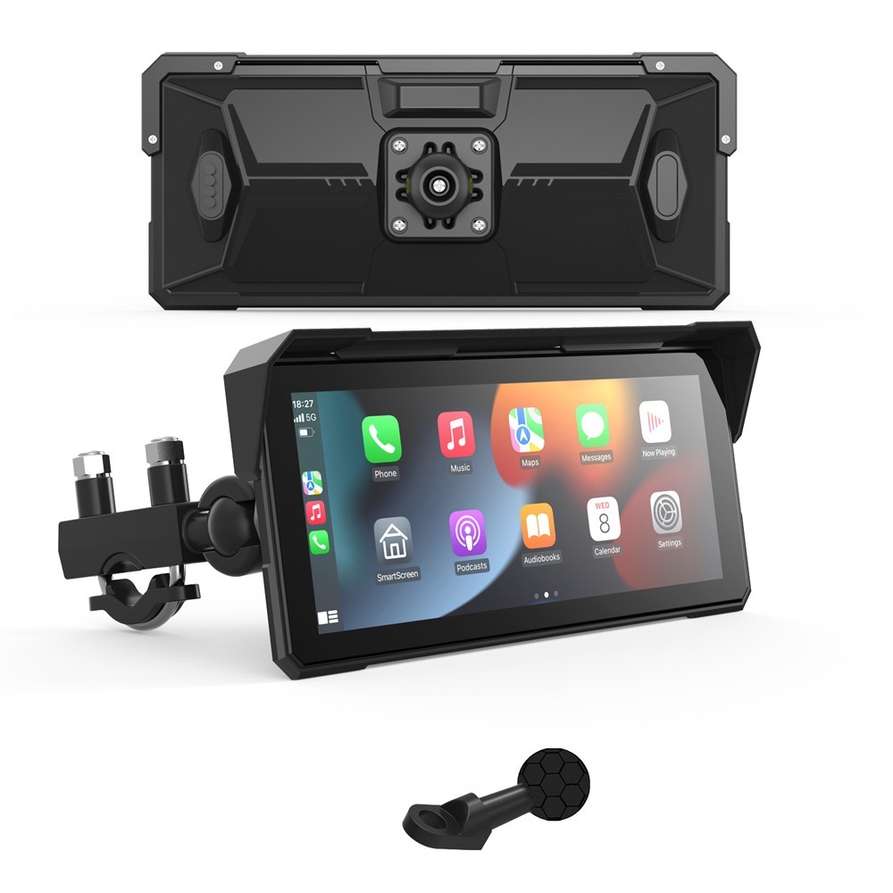 8.1″ GPS Motorcycle Navigator Wireless CarPlay Android Auto Screen/ Camera /TPMS