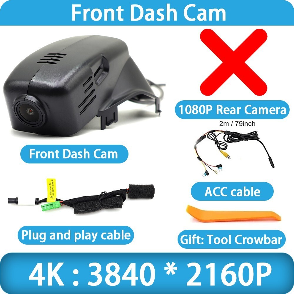Plug and Play 4K Wifi Dash Cam Camera for Volvo S60 V60 S80 V70 XC70 2008~2018