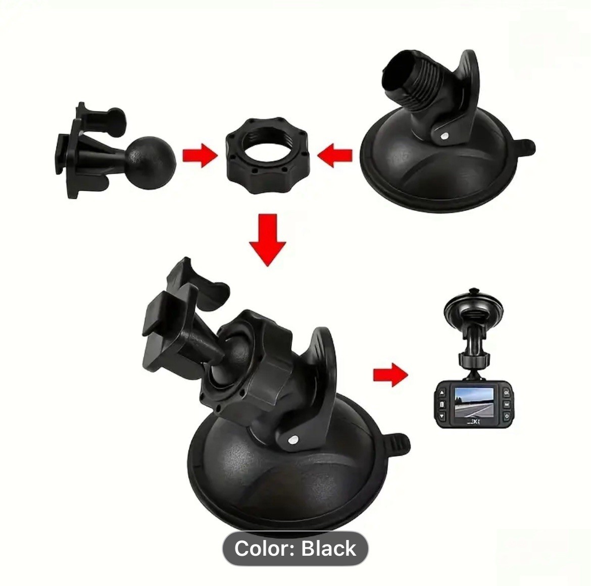 For Car Dash Camera Holder Suction Cup Driving Recorder Bracket Mount Travel