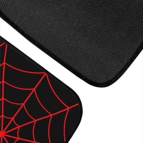 Spider Web Car Floor Mats Set of 4,Black Background with Spiderweb Red