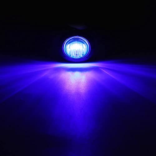 10PCS Sealed Waterproof 3/4″ Mini Round Clearance LED Front Colored Lens Blue