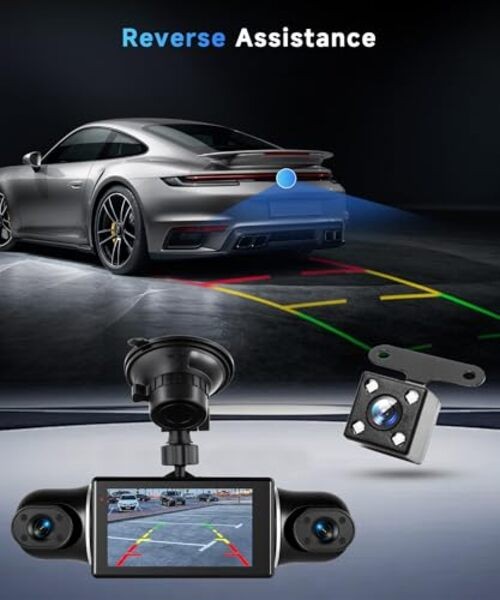 4 Channel 360° Dash Cam Front Rear Inside Left Right 3 Inch Include 64G TF Card