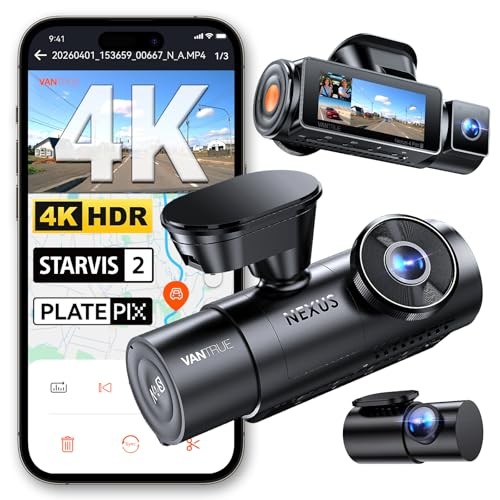 New N4 Pro S 4K 3 Channel Dash Cam, Triple STARVIS 2 Dash Camera for Cars,